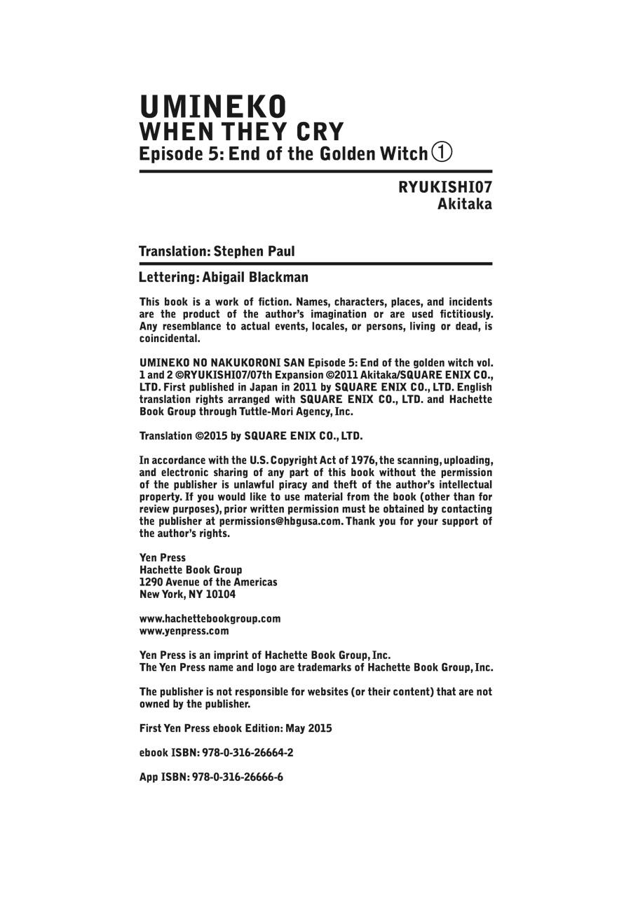 Read Umineko When They Cry Episode 5_ End of the Golden Witch EN Manga Online